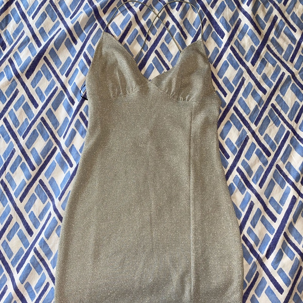 H&M Silver short sparkly dress